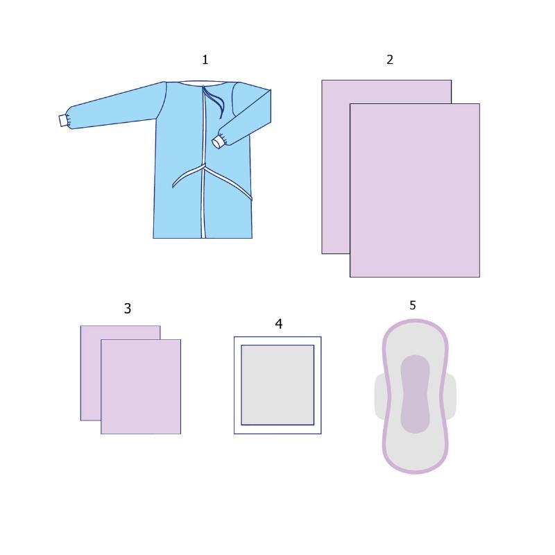 Комплект одягу та покриттів операційних акушерський №6 Taipan-Pharm стерильний